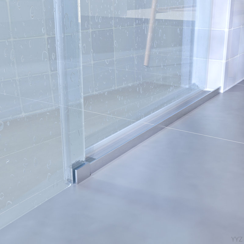 56" - 60" W X 76" H Single Sliding Shower Door, Frameless Bathroom Sliding Door With 1/4" (6Mm) Tempered Glass For Walk-In Shower