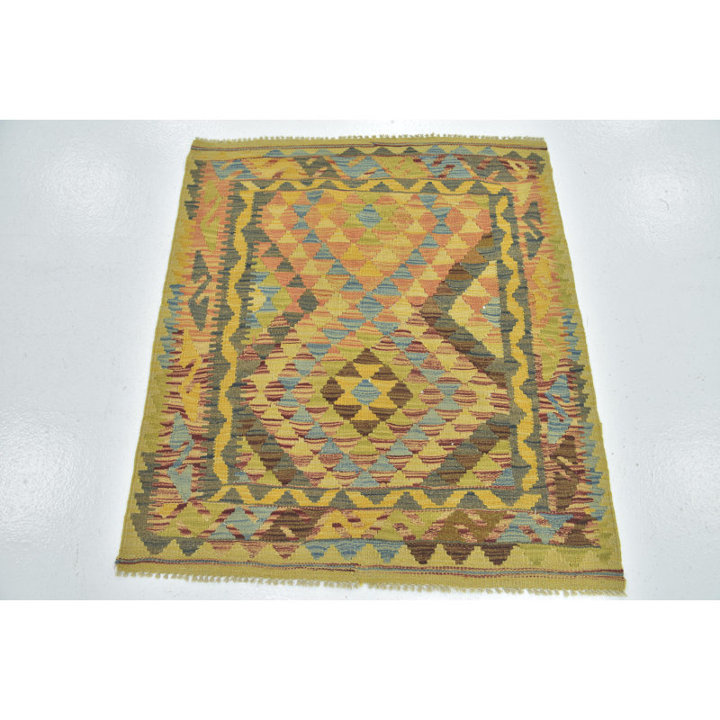 Tapis zone en laine noué la 3 pi 2 po x 3 pi 6 po one-of-kind Lorain