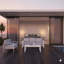 Ensemble de conversation de patio moderne en aluminium avec coussins luxueux et table WPC-1604455002