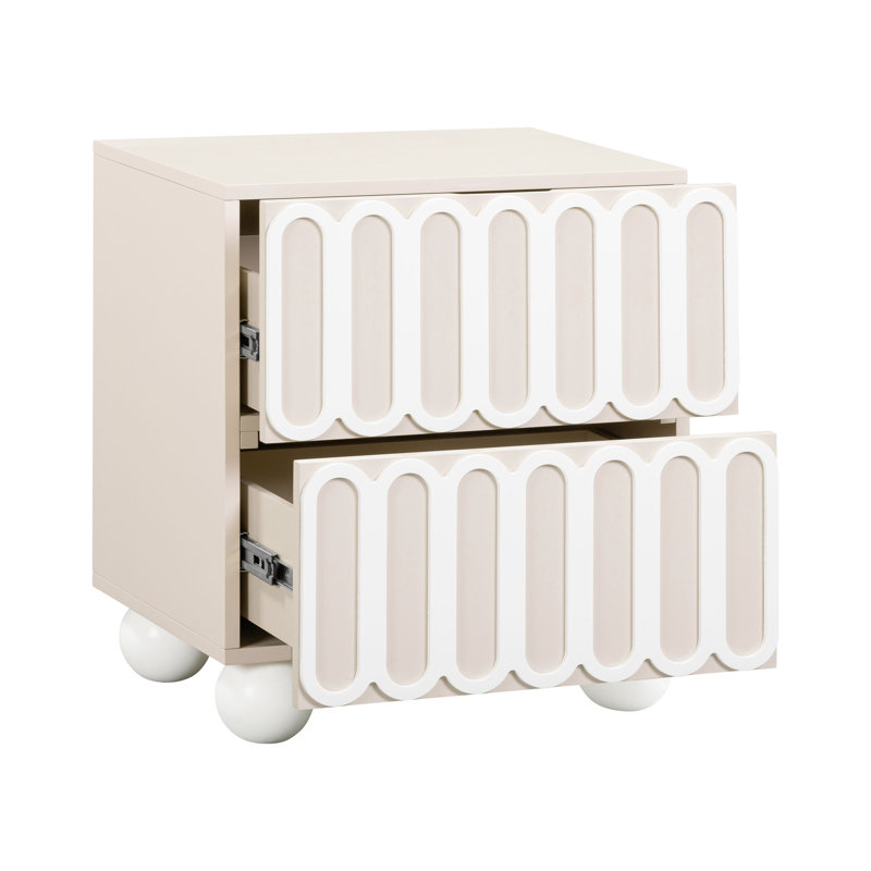 Table de chevet 2 tiroirs Insley, Taupe