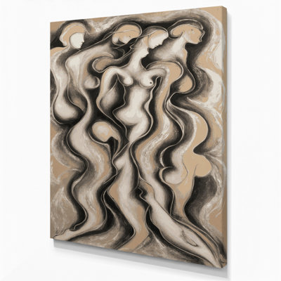 Abstrait art figuratif beige sur toile 57