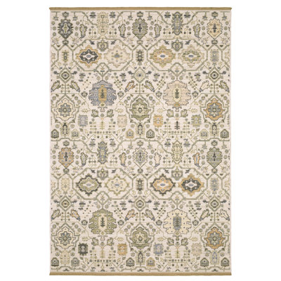 Abena Ivory Gold Oriental Wool Rug
