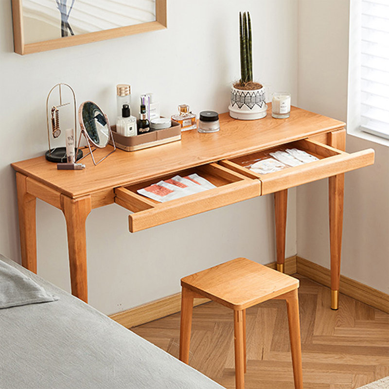 Bureau d'écriture avec tiroirs Cherry, Cerisier, H 29,53 po x l 70,87 po x P 15,75 po