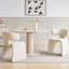 Nordic Style Upholstered Dining Chairs, Curved Back Linen Fabric Side Chairs With Integrated Legs, For Dining Room Kitchen-2109773128-2109804719