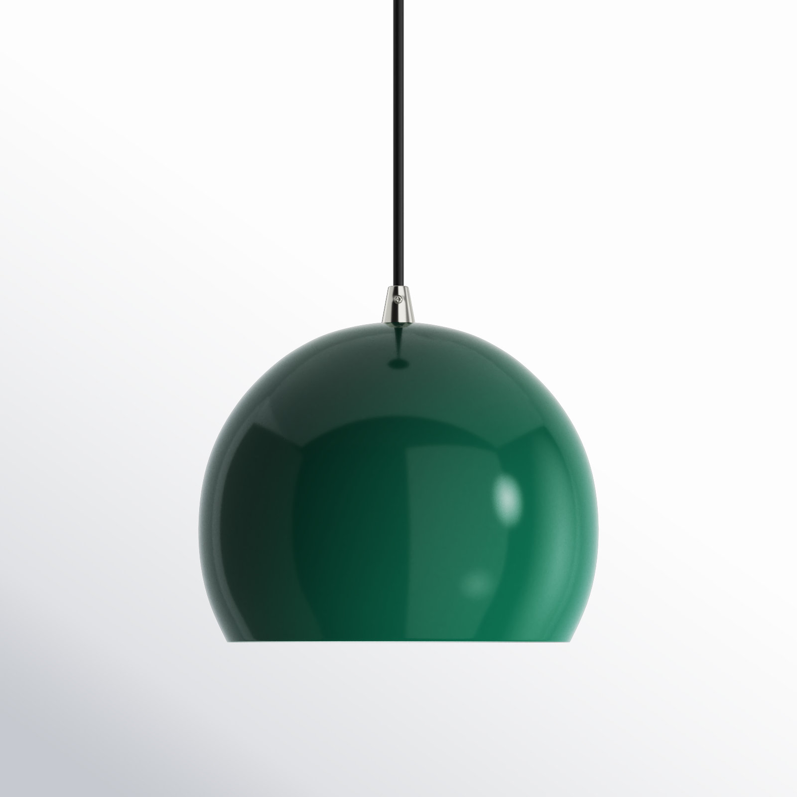 Schultz Dimmable Globe Single Light Pendant, Shiny Hunter Green