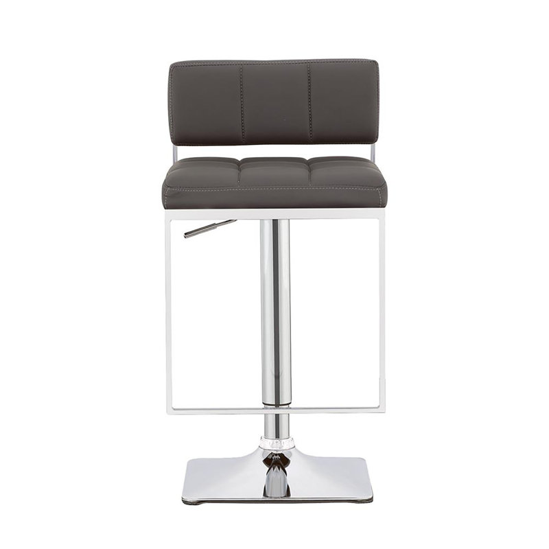 Tabouret de bar moderne avec siège au fini chromé élégant, Gris