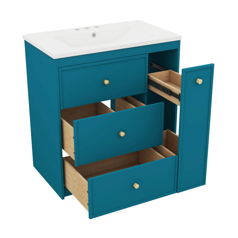 Ensemble de meuble-lavabo moderne 30 po avec lavabo en céramique