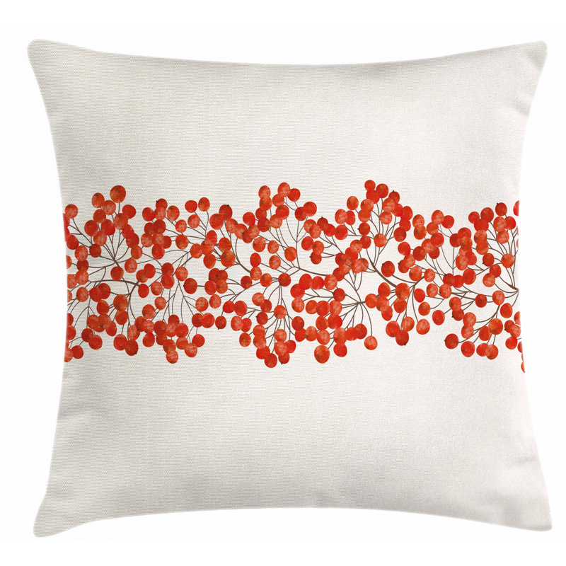 Red and White Polyester Euro Throw Pillow