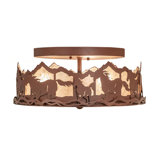 Running Horses 3 - Light Semi Flush Mount