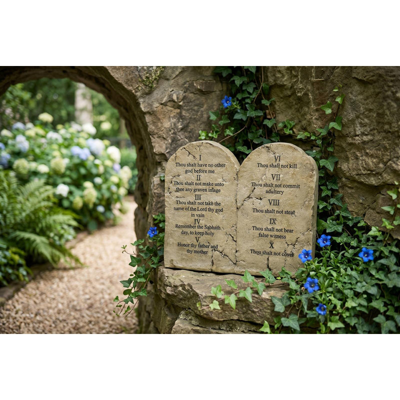 Pierre de jardin Ten Commandments
