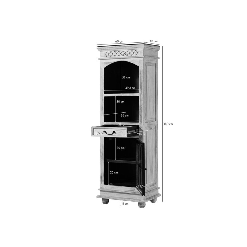 Castle 180cm H x 60cm W Solid Wood Standard Bookcase