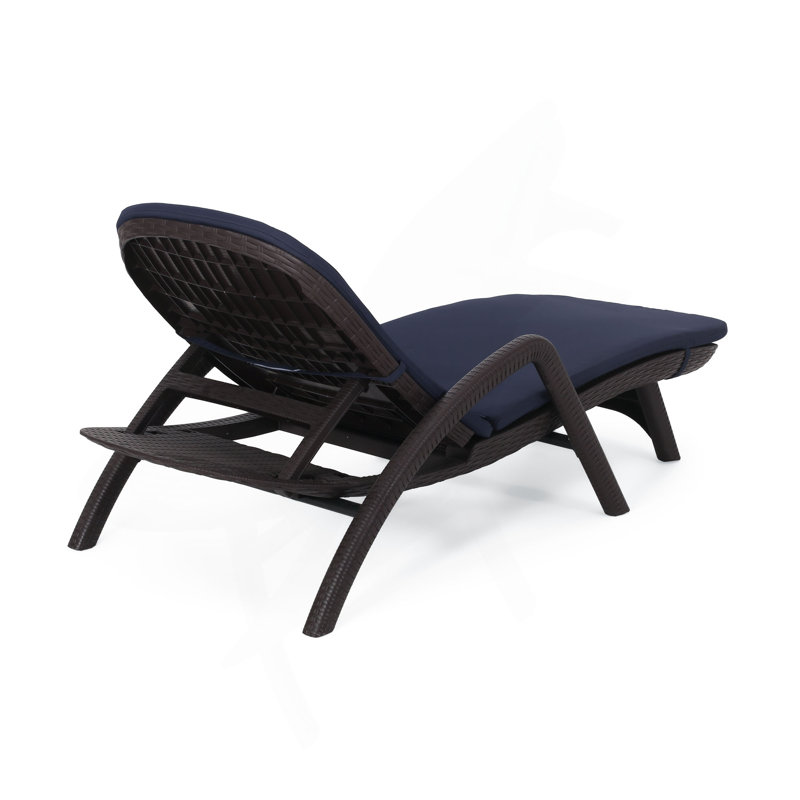 Chaise longue avec coussin Mikael, Bleu très foncé