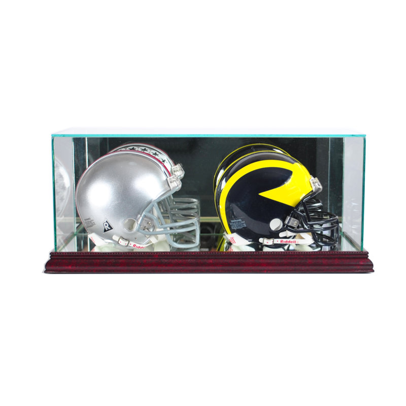 Double vitrine pour mini casque de football, Cerisier