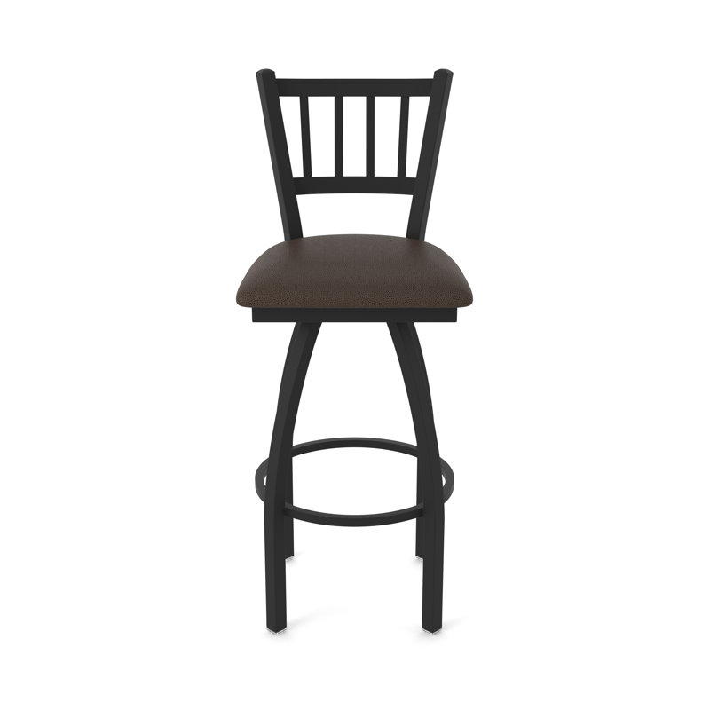 Tabouret pivotant 810 Contessa, Noir froissé, Tabouret de comptoir (siège d'une hauteur de 25 p, Café Rein
