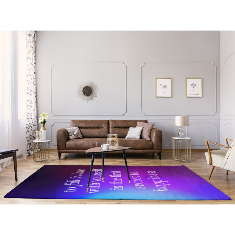 Tapis en chenille poly Quotes, Rectangle 5 pi x 7 pi