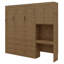 Lit escamotable avec bureau, armoire de rangement, lumière DEL, tiroir, lit escamotable mural, lit escamotable peu encombrant-133348979