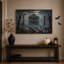 «Haunted Victorian House with Glowing Windows in Halloween», art mural sur toile-117272781