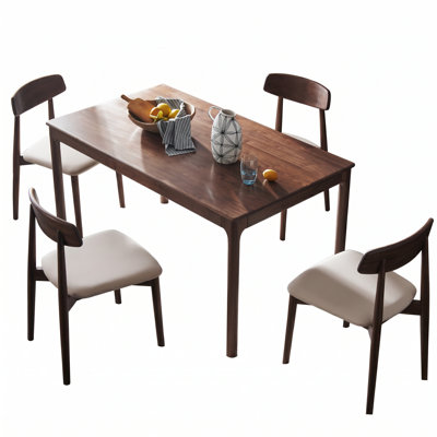 Mid Century Modern Rectangular Dining Table Solid Wood North American Black Walnut