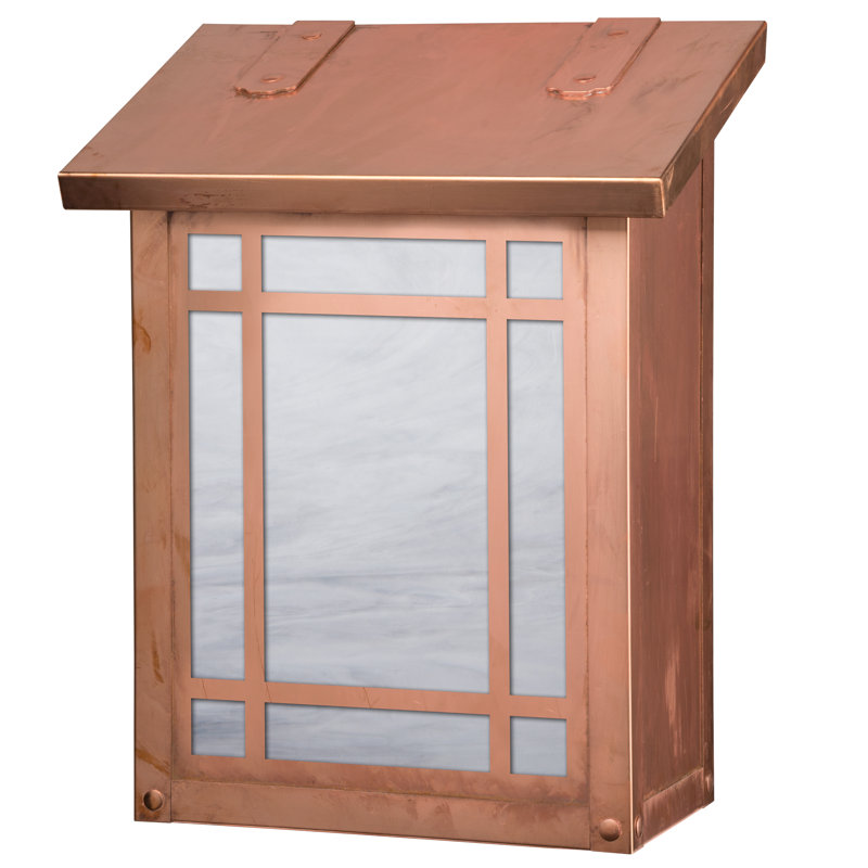 Summit Brass Wall Mounted Mailbox, New Verde, Wispy White