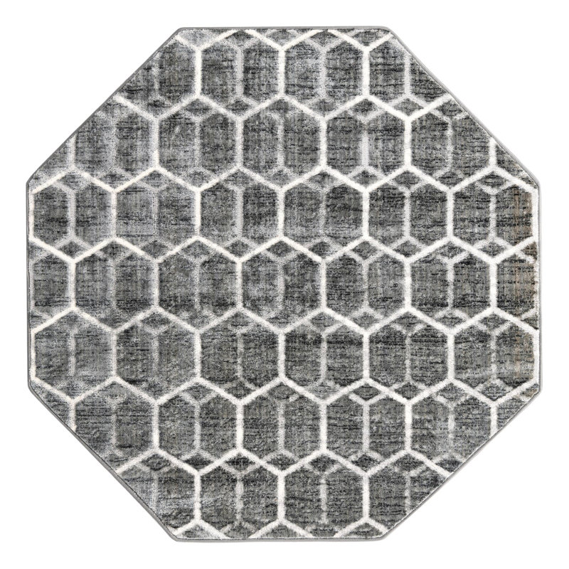 Jabrayah Geometric Indoor Rug, Octagon 5'3" x 5'3"