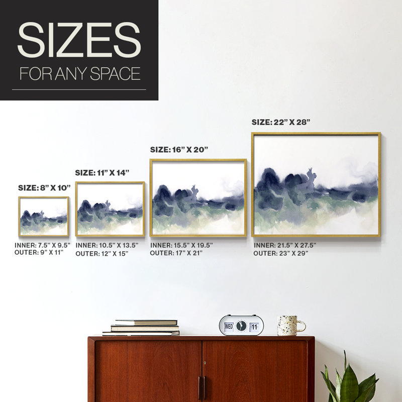 «Lake Fog I», reproduction encadrée, H 22 po x l 28 po, Doré