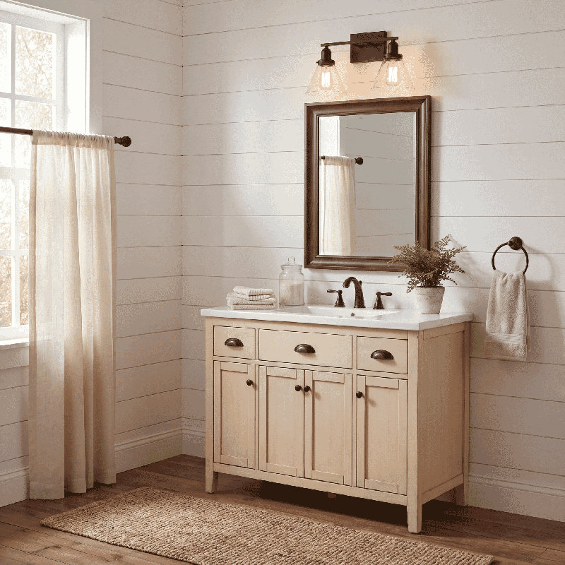  Luminaire pour meuble-lavabo de salle de bain 2 lumières Drake, Bronze anglais