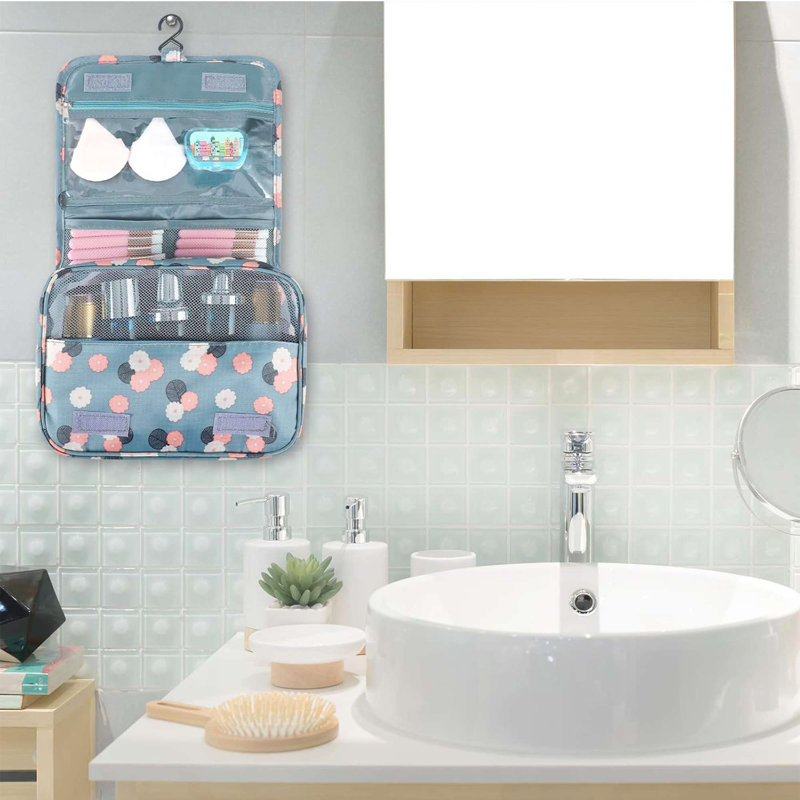 Trousse de toilette de voyage suspendue, Bleu