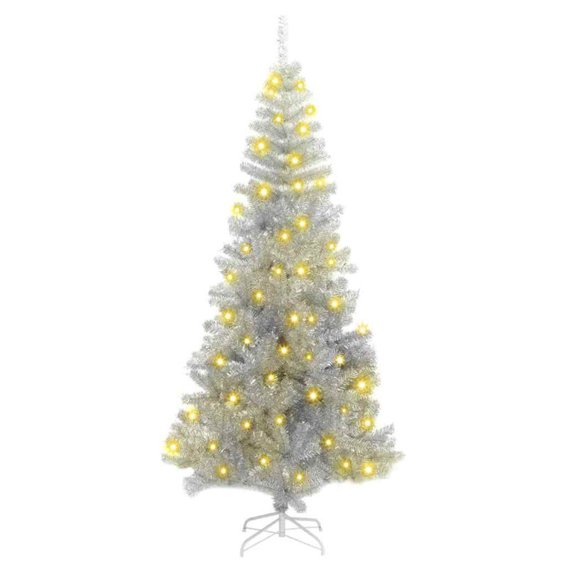 vidaXL Christmas Tree with 300 LEDs with Stand PVC, Silver