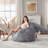 Large Compressed Plush Bunny Bean Bag Sofa | Soft Faux Fur, Floppy Long Ears & Attached Tail, Oversized Adult Relax Chair-1747329709