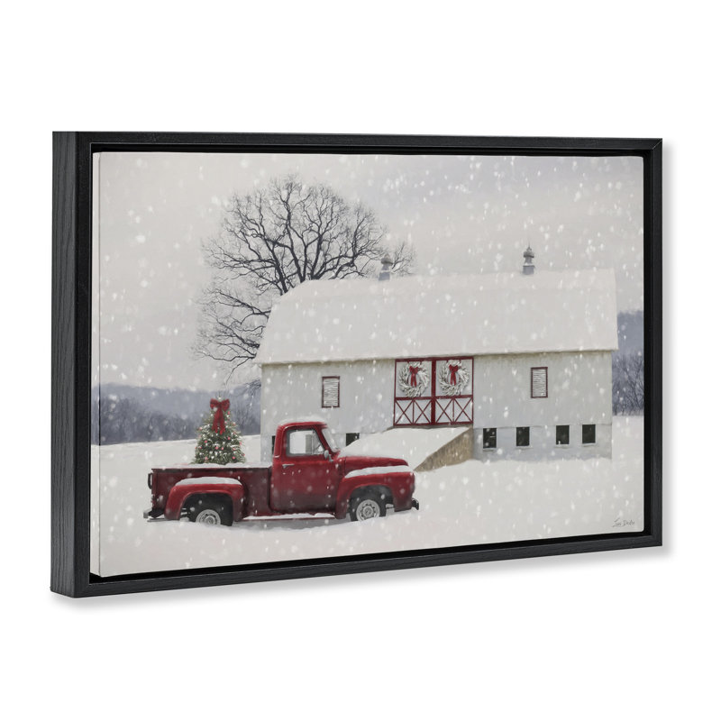 «Snowy Farmhouse on Christmas», art mural sur toile flottante, design par Lori Deiter, H 17 po x l 25 po