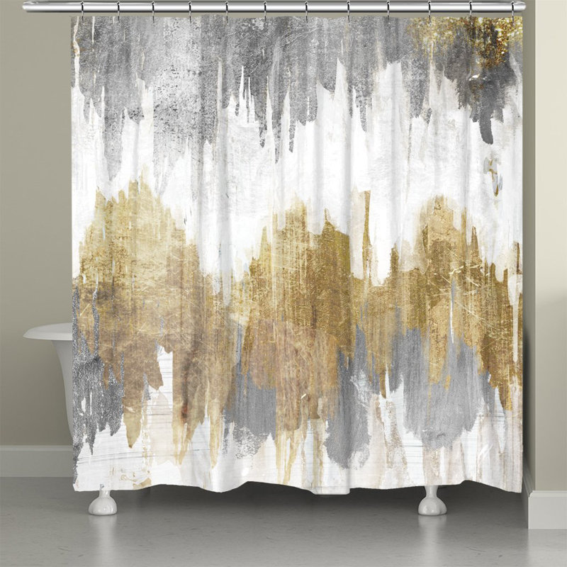 Painted Abstract Stripes Shower Curtain