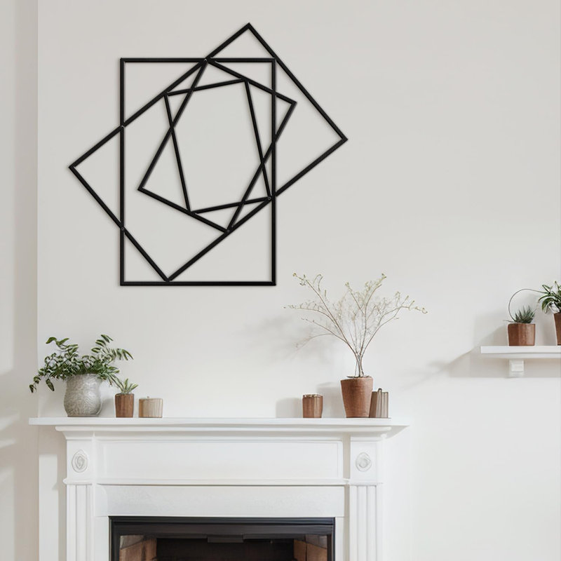 Wall Decor Metal, Black, 36" H x 36" W x 0.05" D