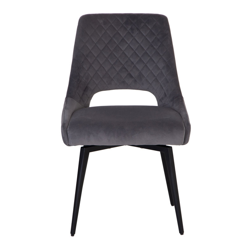 Easton Swivel Dining Chair - Graphite Velvet