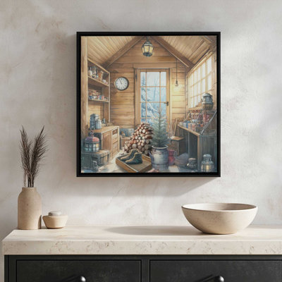 «Whispering Pines Cabin» par Nicole DeCamp, reproduction d'art