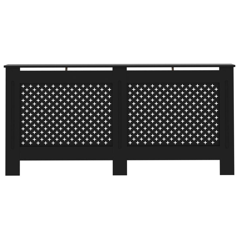 Dayanara Radiator Cover, Black, 81cm H x 172cm W x 19cm D