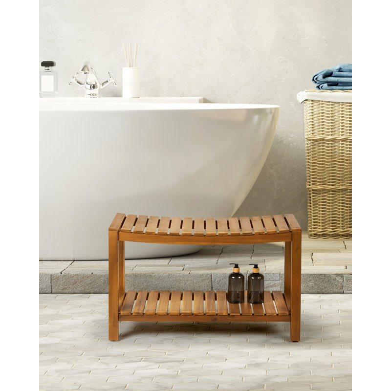 Banc de douche en teck de 31 po