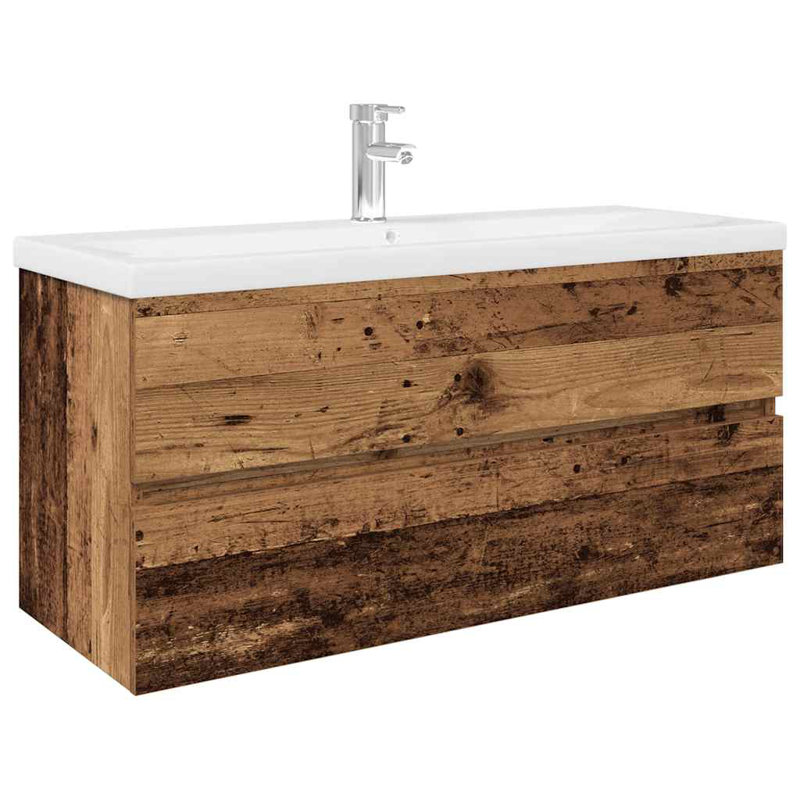Bashan 100 mm Wall Mounted Single Vanity with Integrated Ceramic Basin
