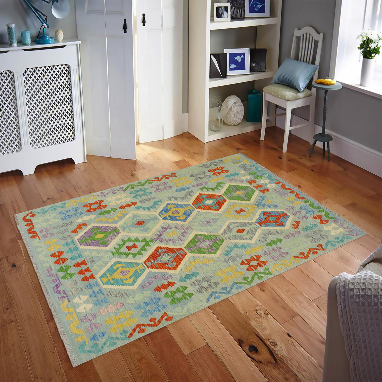 Isabelline Keltan Geometric Handmade Rectangle 5'0'' x 6'7'' Wool Area ...