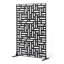 Écran d'intimité en métal, panneau d'intimité extérieur noir 47 po x 76 po pour patio (51,58 po x 26,38 po x 5,12 po, 40,86 lb) - Idéal pour les espaces de jardin / cour / extérieur, métal galvanisé (antirouille), base stable de 20 po, multiple Méthode d'installation