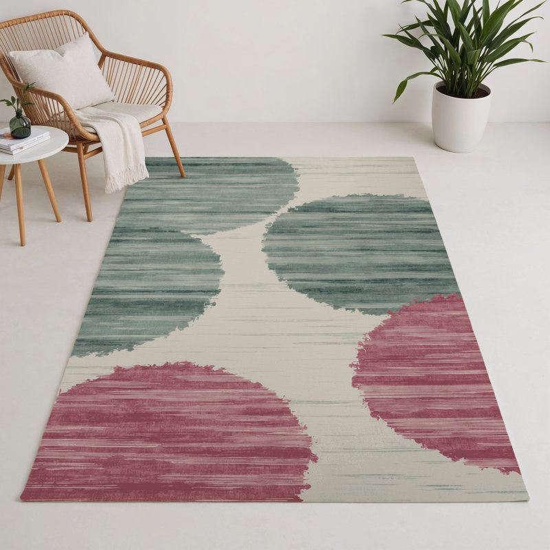 Watercolor Gray Indoor and Outdoor Area Rug, Rectangle 5' x 7'