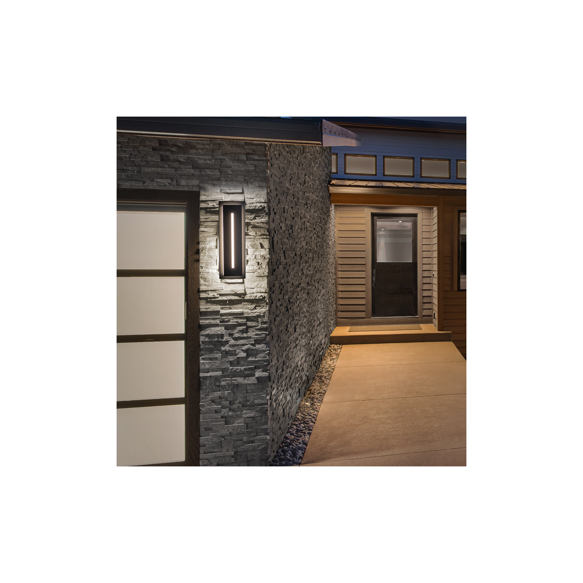 Midnight Outdoor Aluminum LED Wall Light, 3500K, 16" H