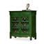 Banc de rangement vert en bois manufacturé