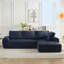 Canapé modulaire surdimensionné en L FAUX FUR avec design minimaliste, canapé-lit confortable pour une détente ultime-539266523-539266525