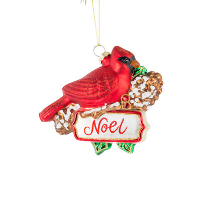 Ensemble de 2 ornements suspendus en verre rouge Cardinal