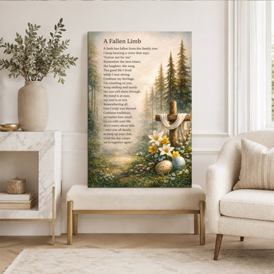 A Fallen Limb Memorial Poem Canvas Wall Art