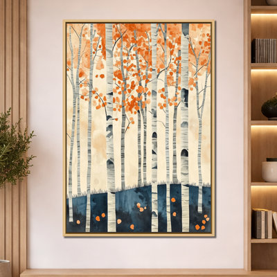 Bouleaux au crépuscule - Tableau sur toile encadrée Forêt d'orangers