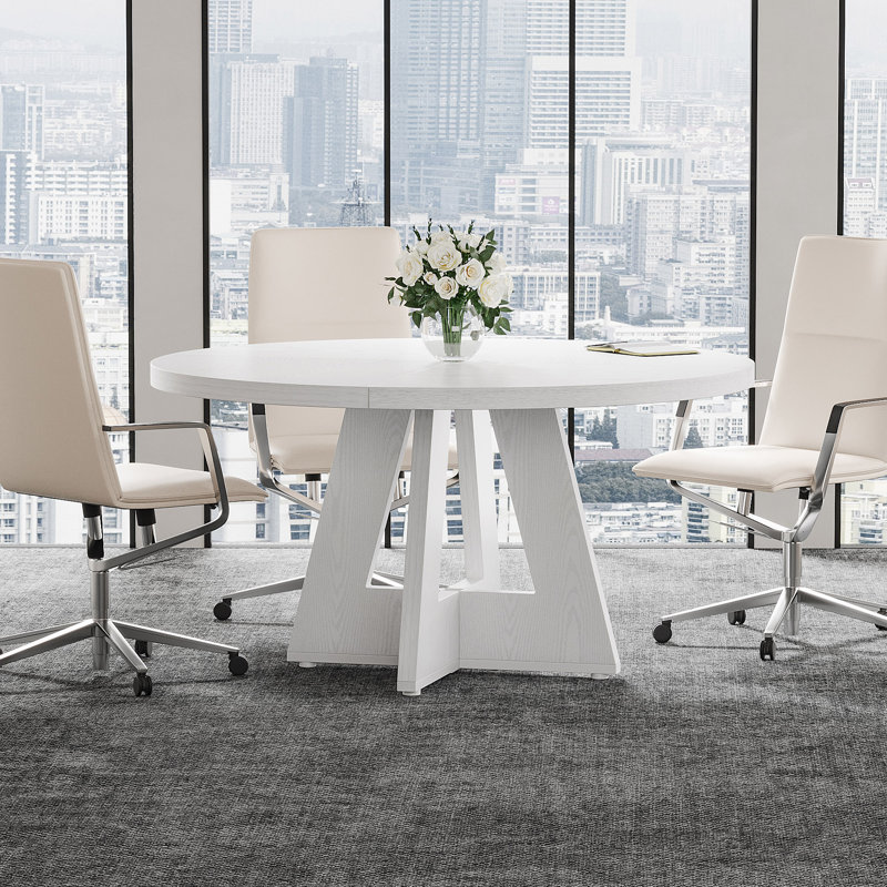 Table de conférence ronde, Blanc