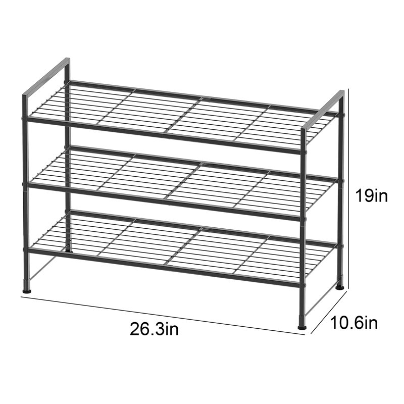 9 Pair Shoe Rack, Black