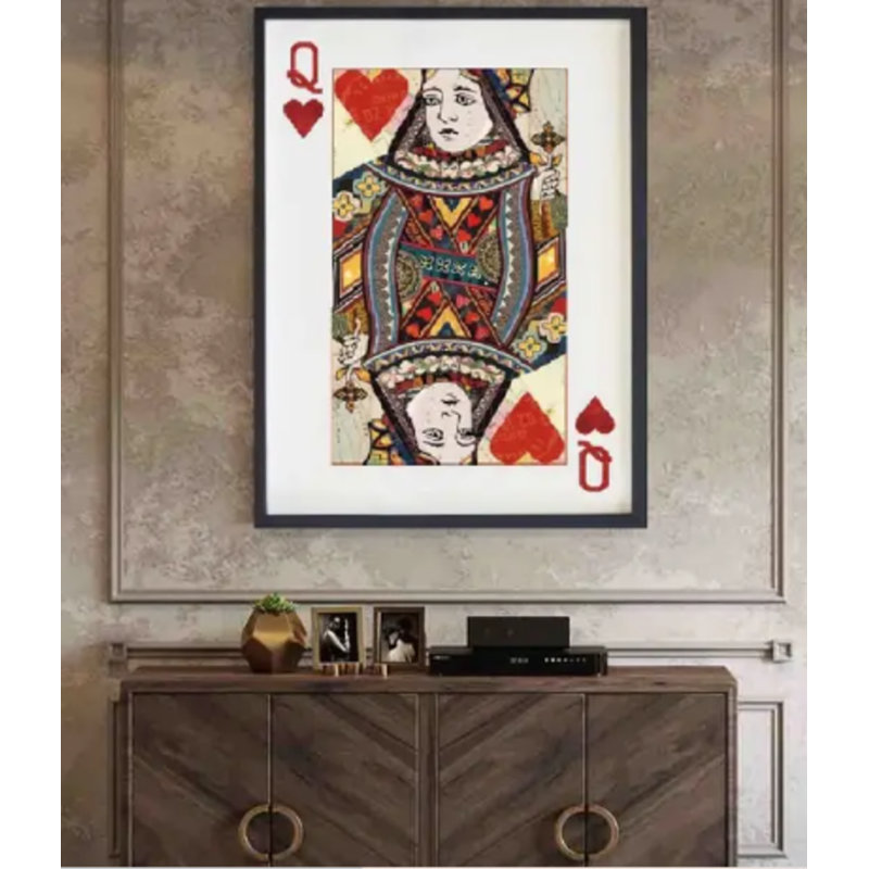 Carte à jouer «Queen of Heart», Noir