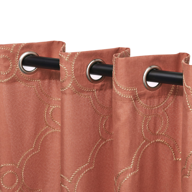 Steinbeck Semi Sheer Curtain Pair, 52" W x 84" L, Rust